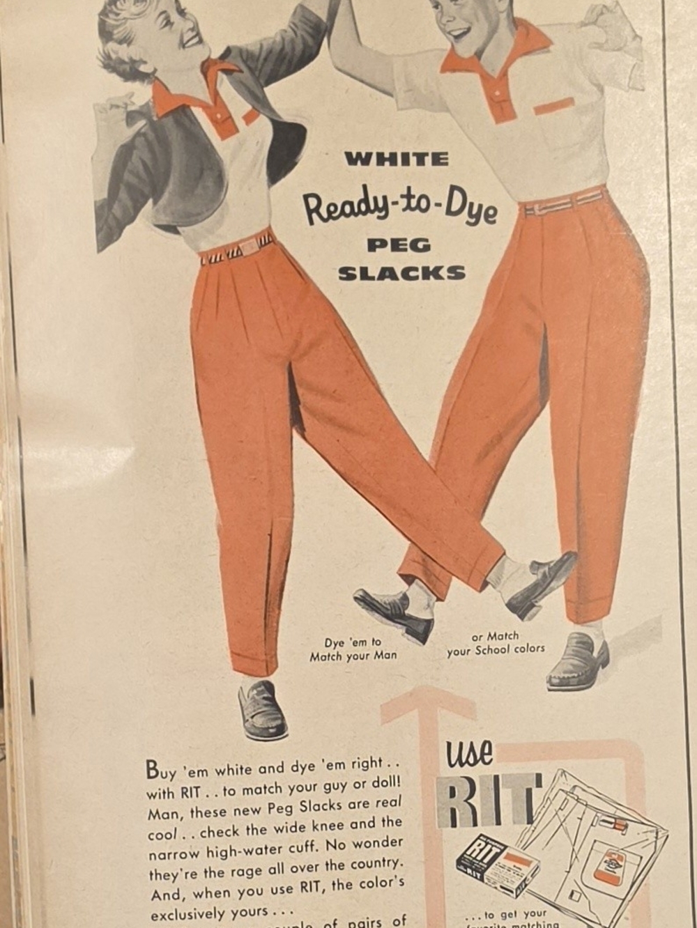 Original 1955 Dickies Steadies vintage Print Ad - 5.5"×16"